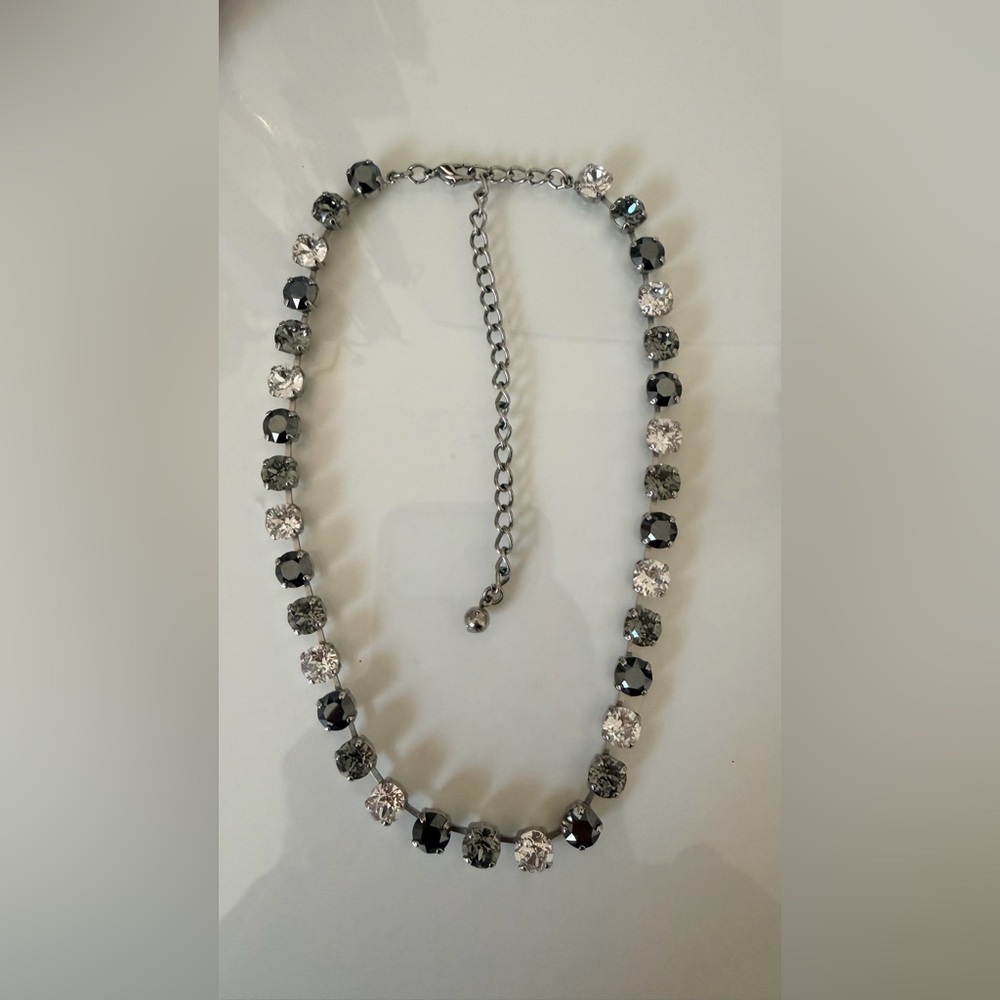 Swarovski Silver and Black Crystal Necklace